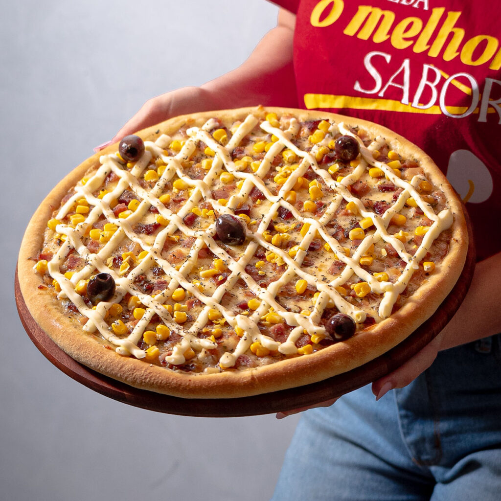 Pizza Milho com Bacon - Rocha Fatias